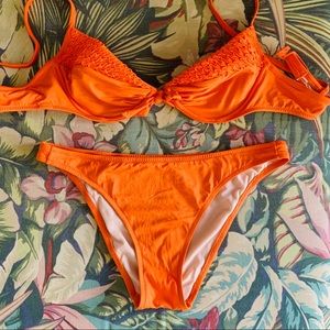 $500 La Perla orange bikini small 2 4 34b
